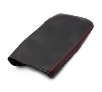 Qklyxr For CRV 2012 2013 2014 2015 2016 Center Control Armrest Box Pad Cover Microfiber Leather Protection Trim Car Armrest Cover(Black-red)