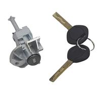 Qklyxr for, E46 3 Series Complete Door Lock Cylinder Front Left Side with 2 Keys Ignition Key Turn Lock Part(Black Assembled Left Lock)