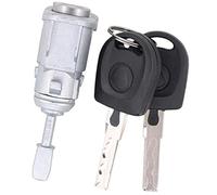Qklyxr Front Right Driver Side Door Lock Barrel with 2 Keys, for Golf, for Mk4, for Bora, for Fox, for Fabia Beetle, for Transporter T5 1U0837168 Door Latch Mechanism