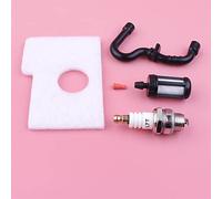 Qklyxr Fuel Air Filter Line Hose Tank Vent Spark Plug Kit, for, MS180 MS170 018 017 Chainsaw Spare Parts 1130 358 7700, 0000 350 3500, 1130 124 0800 Chainsaw Fuel Hose