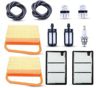 Qklyxr garden equipment filter For Aumel Air Filter Pre Cleaner with Fuel Line Spark Plug, for Ts410 Ts420 Cut-Off Saw Chainsaws Primer Bulb Tune up Kit Replaces