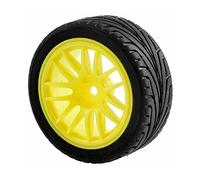 Qklyxr Grip Tires Wheel, for HSP, for HPI, 1/10 1:10 On-Road Speed Car RC 9062-8010 Rubber Tyres For Remote Control Car(9062Y-8010)