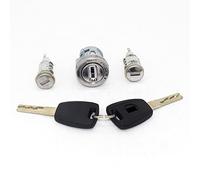 Qklyxr with SIP22 Blade Keys 3pcs Complete Set Ignition Door Trunk Lock Barrel Cylinder, for Fiat, for Peugeot, Boxer, for Citroen, Jumper 2006 On Car Front Door Locking Latch Mechanism