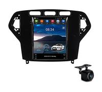 QKPFCVG Car Radio for Ford Mondeo 2007-2010 9.7 inch Touchscreen GPS Navigation Android 15 BT FM Radio USB Bluetooth WiFi Mirror Link Multimedia with Steering Wheel Control and HD Backup Camera