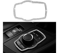 QKSD Multimedia Circle for BMW 2 3 4 5 6 7 Series Interior Decorations Bling Crystal Decal Multimedia Knob Covers F01 G01 F15 G05 F30 F10 G30 BMW X1 X2 X3 X4 X5 X6 M5 Z4 Interior Accessories Silver