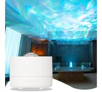 QKTYB Galaxy Projector Light with Essential Oil Diffuser, Ocean Wave Sensory Light, 7 Colors Ceiling Projector Night Light, Auto-Off Safe Aroma Diffuser for Bedroom, Party, Game Rooms (White)