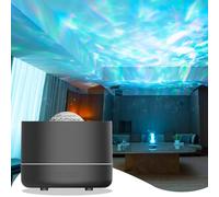 QKTYB Galaxy Projector Light with Essential Oil Diffuser, Ocean Wave Sensory Light, 7 Colors Ceiling Projector Night Light, Auto-Off Safe Aroma Diffuser for Bedroom, Party, Game Rooms (Black)