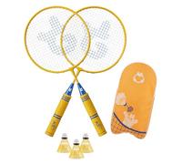 QKTYB Kids Badminton Set Extra Long 47cm/18.5inch, 1 Pair Children Badminton Rackets Set of 2, Nylon Alloy Lightweight for Kids Beginner Players Indoor Outdoor Sports Game with Carry Bag (Orange)