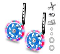 QKTYB Kids Bike Stabilisers, Bicycle Training Flash Wheels for Kids, Bike Stabilizers for Childs Support Wheels for 12 14 16 18 20 Inch (1 Pair)