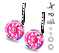 QKTYB Kids Bike Stabilisers, Bicycle Training Flash Wheels for Kids, Bike Stabilizers for Childs Support Wheels for 12 14 16 18 20 Inch (1 Pair)