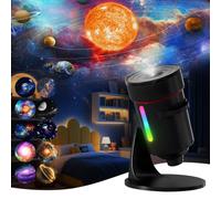QKTYB Planetarium Projector, Galaxy Projector with 4K 10 Film Discs, 360° Adjustable Star Projectors Night Light with Rotating Nebula, Timer for Kids Adults Bedroom Ceiling Room Décor (Black)