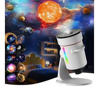 QKTYB Planetarium Projector, Galaxy Projector with 4K 10 Film Discs, 360° Adjustable Star Projectors Night Light with Rotating Nebula, Timer for Kids Adults Bedroom Ceiling Room Décor
