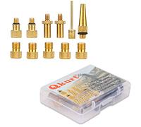 QKURT 10pcs Bicycle Adapter, Inflation Adapter Set Pump Adapter Valve Adapter Schrader Valve Presta Valve, Woods Valve for Bikes Tire Inflator Air Pump Compressor