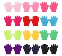 QKURT 12 Packs of Winter Magic Gloves for Kids,Full Fingers Knitted Magic Stretch Gloves Thermal Winter Mittens for Boys Girls Baby