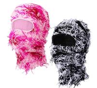 QKURT 2 Pcs Distressed Balaclava, Knitted Ski Mask Full Face Windproof Warm Cool Hat, Motorcycle Cycling Winter Warm Face Mask Special Party Dress-up for Men