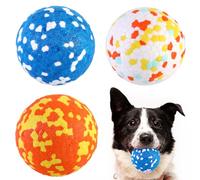 QKURT 3 Pcs Dog Balls, Dog Interactive Dog Ball Chew Toys, Indestructible, High Bounce Rubber,Teeth Training, for Small Medium Large Dogs