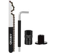 QKURT Bike Chain Tool Kits, Bicycle Cassette Removal Tool+Auxiliary Wrench+Cassette Lockring Tool with Pin+Sprocket Remover-Black