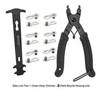 QKURT Bike Chain Tool Set + Chain Wear Gauge + 6 Pairs Bicycle Missing Link, Chain Plier Quick Link Plier for 6/7/8/9/10 Speed Chains Repair | Professional Bicycle Chain Tool Kit
