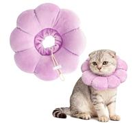 QKURT Cat Cone Collar Soft, Adjustable Pet Recovery Collar, Cute Sunflower Neck Cat Cones After Surgery, Prevent Licking Biting Protect Wounds for Puppies, Cats