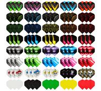 QKURT Dart Flight, 8 Styles 40 Sets 120 PCS Standard Shape Dart Flight Thick Dart Flight Set for Dart Game, PET Dart Flight for Soft Tip Steel Tip