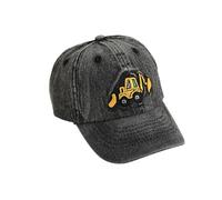 QKURT Kids Baseball Cap, Sun Protection Summer Beach Sports Cap Boys Sun Hat Trucker Fisherman Hat with Cute Excavator Pattern for 3-8 Years Old Denim Black