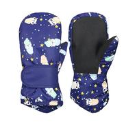 QKURT Kids Ski Gloves for 1-6 Years Old, Winter Warm Snow Gloves Waterproof and Windproof Snowboard Skating Mittens Girls Boys Cold Weather Gloves