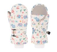 QKURT Kids Winter Gloves, Children Cold Season Warm Gloves with Elephant Pattern Thermal Windproof Glove Daily Use Mitten Unisex Cycling Running Walking Mitten Boys Girls Waterproof Glove Age 2-6