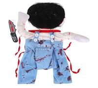 QKURT Pet Halloween Costume, Deadly Dog Cloths Halloween Crazy Cosplay Outfit, Funny Adjustable Costume for Small Medium Large Dogs Puppy Cats (L)
