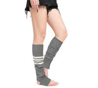 QKURT Wool Leg Warmers for Women and Girls, Winter Warm Yoga Socks Knee Warmers, Boots Cuff Knit Crochet Ankle Knee Socks for Yoga Ballet Dance