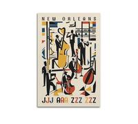 QKVPMNRQ New Orleans Jazz Vintage Travel Decor Living Room Canvas Wall Art Modern Family Bedroom 08x12inch(20x30cm) Unframe-style