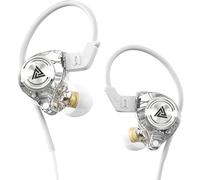 QKZ AK3 In Ear Monitor Headphones, Portable 3.5mm Wired Gaming IEM In-ear Earphones Ear Buds, HiFi Stereo Headphones Cool White Clear IEM in Ear Inear Monitors Earbuds for Singers Musicians with Mic