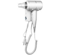 QL Hair Dryer with Wall Mounted Holder and USB Socket,Hairdryer Ionic 2000W for Hotel Home,White (UK Plug)
