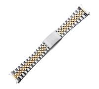 QL Supply Co 18 19 20 21 22mm Hollow Curved End Solid Screw Links Replacement Watch Band Old Style Jubilee Bracelet(Middle Gold No Logo,22mm)