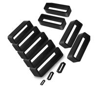 QL Supply Co 2Pcs 5Pcs Black Watchbands 12 14 16 18 20 22 24 26 28mm Strap Loop Ring Silicone Rubber Watch Bands Accessories Holder Locker(2Pcs,20mm)
