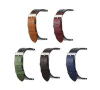 QL Supply Co Fashion Vintage Men Women Oil Waxed Leather Strap 20mm 22mm Quick Release Spring Bar Breathable Leather Watchbands(Red,20mm)