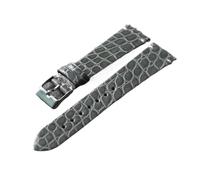 QL Supply Co Handmade Crocodile Leather Strap Round Grain Glossy Color 20MM*16mm Quick Release Leather Bracelet Soft Ultra-Thin Black Bule