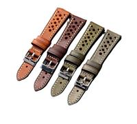 QL Supply Co Handmade First Layer Cowhide Leather Watchband 18 19 20 21 22MM Green Gray Brown, Breathable Style Men's Bracelet Vintage Soft