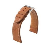 QL Supply Co Handmade Genuine Leather Watchband 18mm 19mm 20mm 22mm Vintage First Layer Cowhide Watch Strap Bracelet Replacement For Men(Brown wh line,22mm)