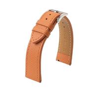 QL Supply Co Handmade Genuine Leather Watchband 18mm 19mm 20mm 22mm Vintage First Layer Cowhide Watch Strap Bracelet Replacement For Men(Orange or line,18mm)