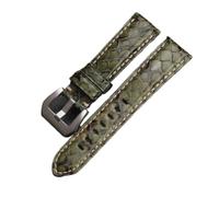QL Supply Co Handmade Leather Watchband 20 22 24 26MM Green Bule White Snakeskin Men's Vintage Bracelet Men Watch Bracelet Vintage Style