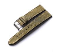 QL Supply Co Handmade Old Canvas Strap Vintage Style Men Watch Bracelet 18 19 20 21 22MM Black Green Sticker Cowhide Leather Bracelet