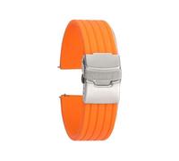 QL Supply Co Men Silicone Watch Band 18mm 20mm 22mm 24mm Quick Release Spring Bar Waterproof Casual Replacement Tire Texture Wrist Strap(Orange,18mm)