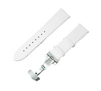 QL Supply Co Men's and Women's PU Leather Wristwatch Strap 18mm 20mm 22mm Soft Ultra-Thin Watchband Universal Replacement Watch Band(White,22mm)