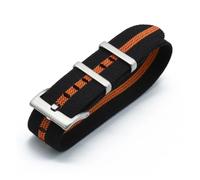 QL Supply Co Nylon Watch Straps 20mm 22mm Watchbands Durable French Troops Parachute Special Elastic Bands Replacement(Black Orange,20mm)