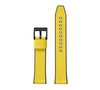 QL Supply Co Sailcloth Rubber Strap 18mm 19mm 20mm 21mm 22mm 24mm Quick Release TOP+Base Flat End Universal Watchband(Black Yellow 2,21mm)