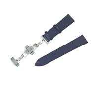 QL Supply Co Soft Ultra Thin PU Leather Watchband 18mm 20mm 22mm with Stainless Steel Buckle Casual Wristband(Blu,20mm)