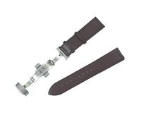 QL Supply Co Soft Ultra Thin PU Leather Watchband 18mm 20mm 22mm with Stainless Steel Buckle Casual Wristband(Dark Brown,18mm)