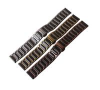 QL Supply Co Watchband 18mm 20mm 22mm Universal Ceramics Band Black With Rose Gold Men's Ladies Watch Strap Bracelet Belt Polish Never Fade(Black and Gold,20mm)