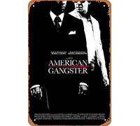 QLANQINS American Gangster Movie Poster Retro Metal Sign for Cafe Bar Man Cave Office Home Wall Decor Vintage Tin Sign 12 X 8 inch