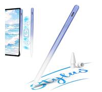 QLAYA iPad Pro Pencil with Wireless Charging, Magnetic, Palm Rejection Apple Pencil for iPad Pro 12.9/11 inch, iPad mini, iPad Air, iPad A16/10/9/8/7/6 gen, Gradation Purple White